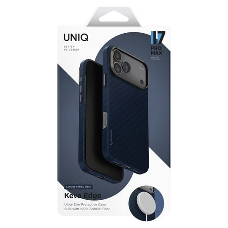 Husa de protectie UNIQ Keva Aramid compatibil cu iPhone 17 Pro Max, Bleumarin