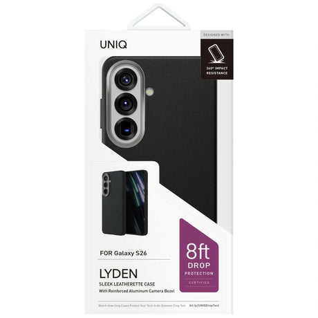 Husa de protectie UNIQ Lyden Leatherette compatibil cu Samsung Galaxy S26, Negru