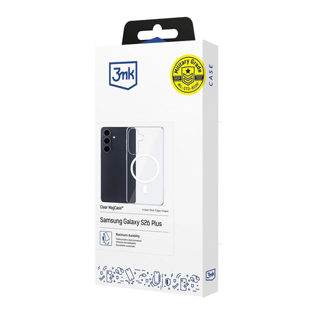 Husa de protectie 3mk Clear MagCase compatibil cu Samsung Galaxy S26 Plus, Transparent