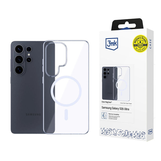 Husa de protectie 3mk Clear MagCase compatibil cu Samsung Galaxy S26 Ultra, Transparent