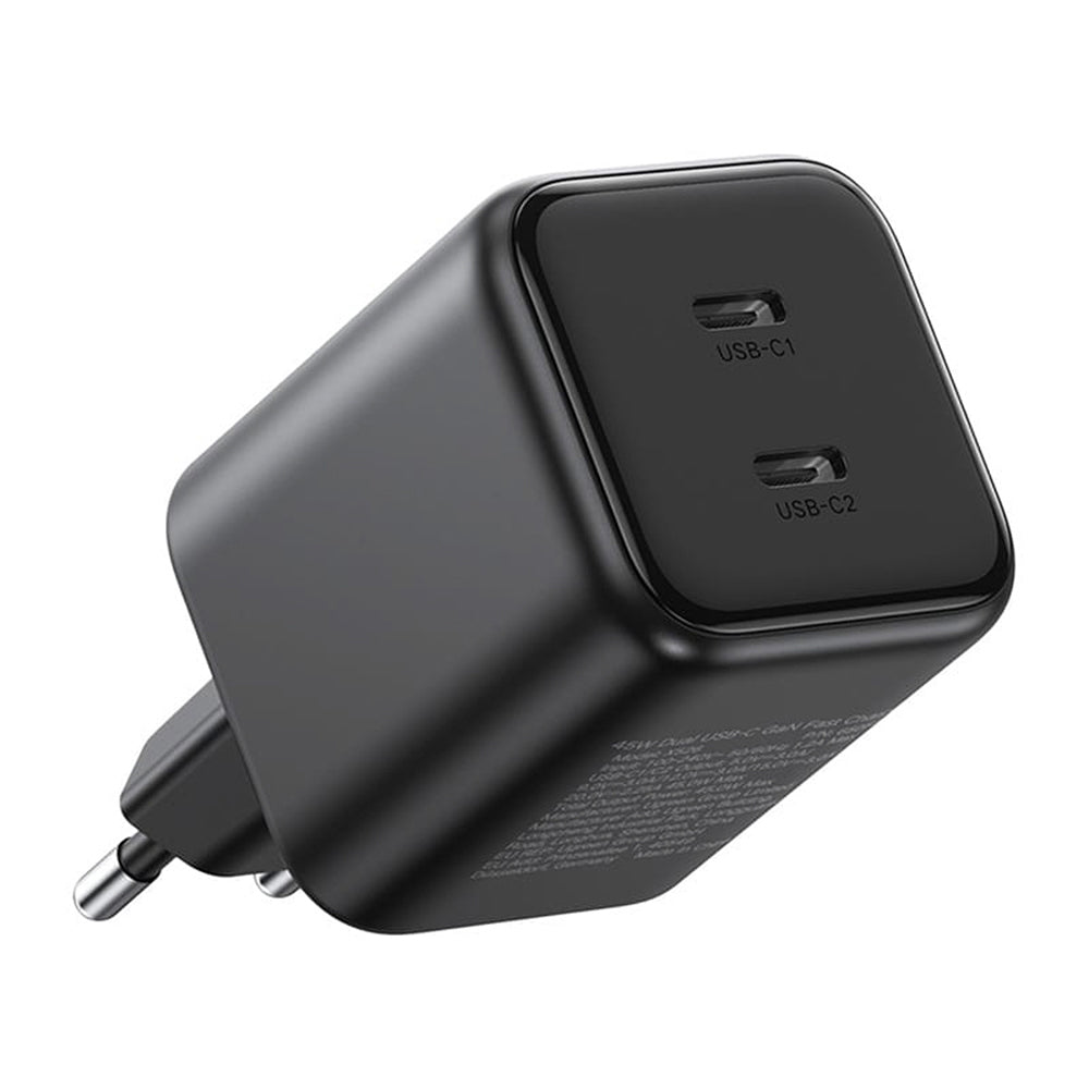 Incarcator Ugreen (65058), 2x USB-C, 45W, GaN, Negru
