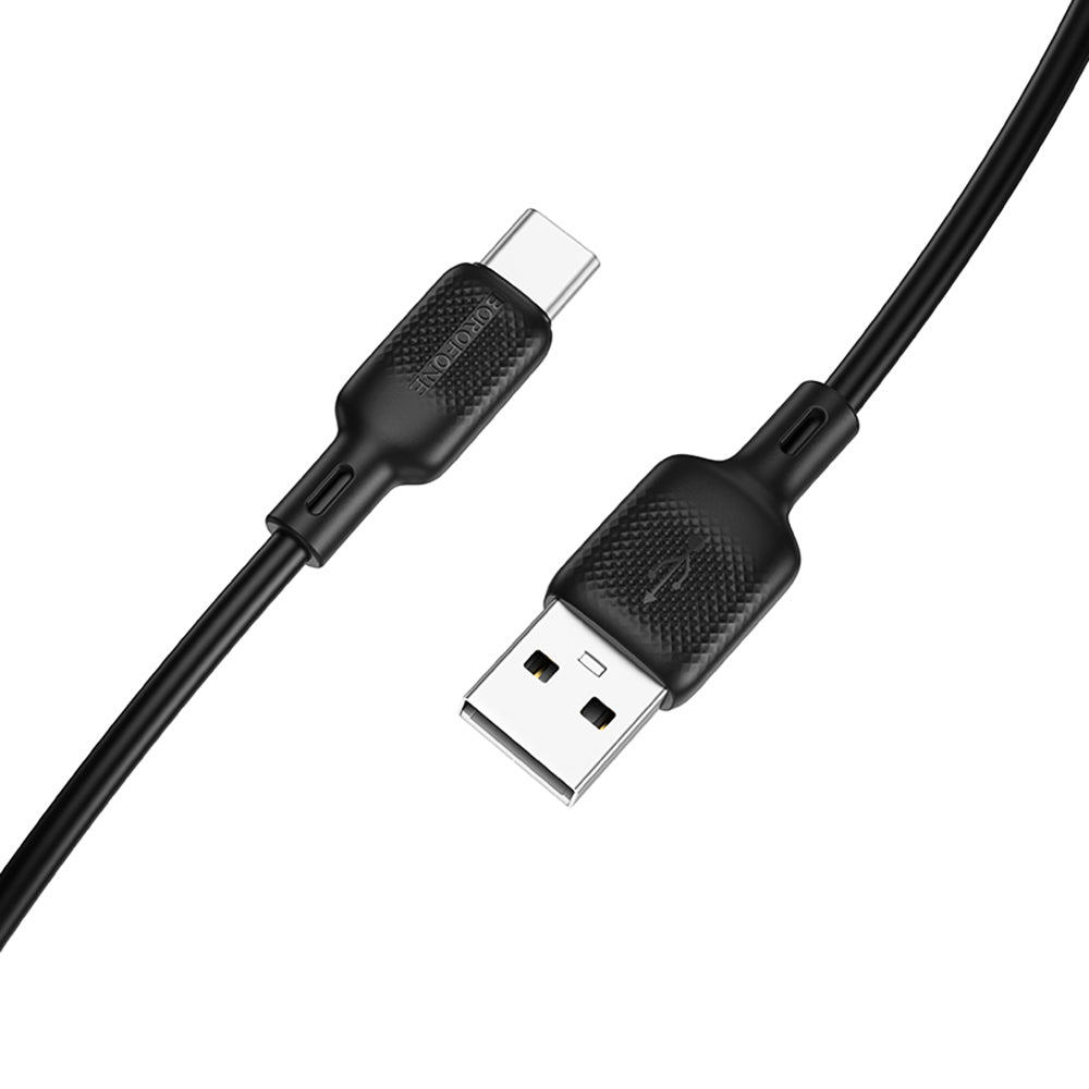 Cablu Borofone Lenny Series (BX113), USB to Type-C, Silicone, 3A, 2m, Negru