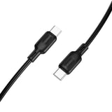 Cablu Borofone Lenny Series (BX113), Type-C to Type-C, Silicone, PD60W, 3A, 2m, Negru