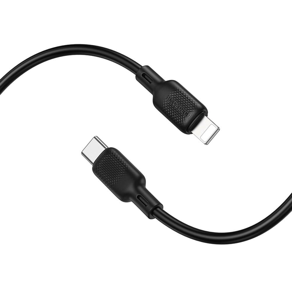Cablu Borofone Lenny Series (BX113), Type-C to Lightning, 27W, Silicone, 2m, Negru
