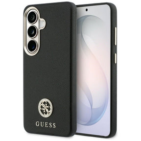 Husa de protectie Guess Rhinestone Round Logo MagSafe (GUHMS26MPGCRMDEK) compatibil cu Samsung Galaxy S26 Plus, Negru