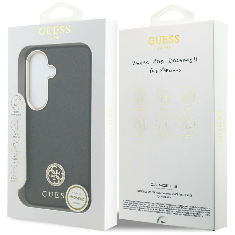 Husa de protectie Guess Rhinestone Round Logo MagSafe (GUHMS26MPGCRMDEK) compatibil cu Samsung Galaxy S26 Plus, Negru