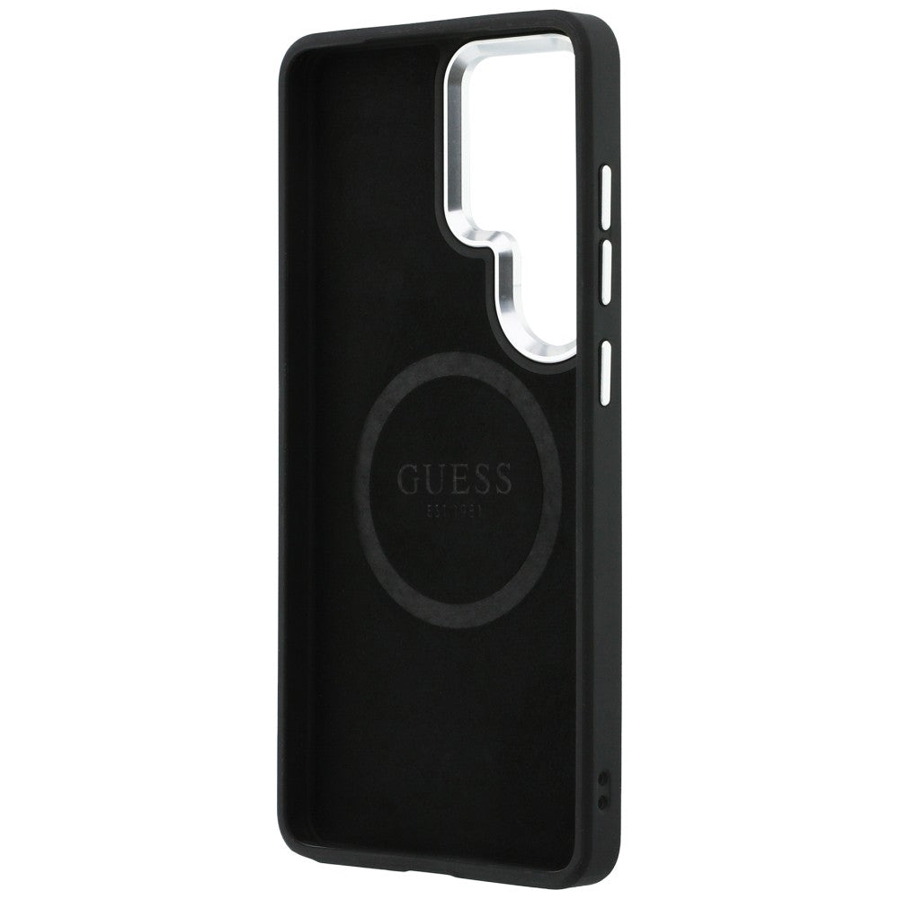 Husa de protectie Guess Embossed Ring Triangle Logo MagSafe (GUHMS26LPSDTSCMK) compatibil cu Samsung Galaxy S26 Ultra, Negru