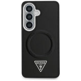 Husa de protectie Guess Embossed Ring Triangle Logo MagSafe (GUHMS26SPSDTSCMK) compatibil cu Samsung Galaxy S26, Negru