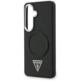 Husa de protectie Guess Embossed Ring Triangle Logo MagSafe (GUHMS26SPSDTSCMK) compatibil cu Samsung Galaxy S26, Negru