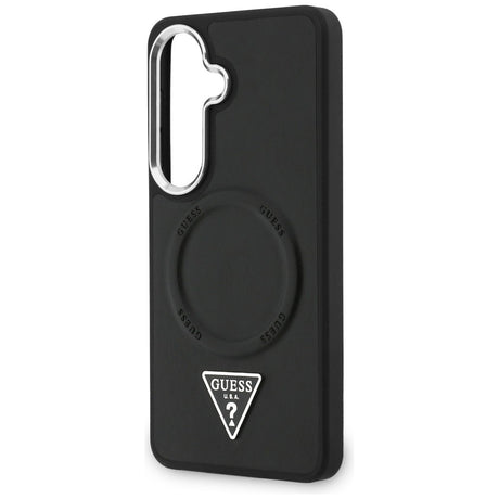 Husa de protectie Guess Embossed Ring Triangle Logo MagSafe (GUHMS26SPSDTSCMK) compatibil cu Samsung Galaxy S26, Negru
