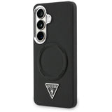 Husa de protectie Guess Embossed Ring Triangle Logo MagSafe (GUHMS26SPSDTSCMK) compatibil cu Samsung Galaxy S26, Negru