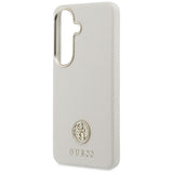 Husa de protectie Guess Rhinestone Round Logo MagSafe (GUHMS26SPGCRMDEE) compatibil cu Samsung Galaxy S26, Bej