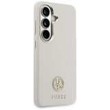 Husa de protectie Guess Rhinestone Round Logo MagSafe (GUHMS26SPGCRMDEE) compatibil cu Samsung Galaxy S26, Bej
