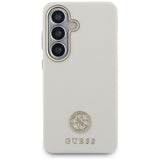 Husa de protectie Guess Rhinestone Round Logo MagSafe (GUHMS26SPGCRMDEE) compatibil cu Samsung Galaxy S26, Bej