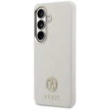 Husa de protectie Guess Rhinestone Round Logo MagSafe (GUHMS26SPGCRMDEE) compatibil cu Samsung Galaxy S26, Bej