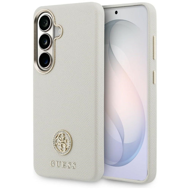 Husa de protectie Guess Rhinestone Round Logo MagSafe (GUHMS26SPGCRMDEE) compatibil cu Samsung Galaxy S26, Bej