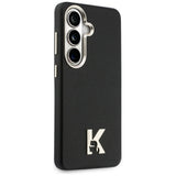 Husa de protectie Karl Lagerfeld Wrapped Grained Leather with K Head Logo MagSafe (KLHMS26S5PGFKHGK) compatibil cu Samsung Galaxy S26, Negru
