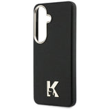Husa de protectie Karl Lagerfeld Wrapped Grained Leather with K Head Logo MagSafe (KLHMS26S5PGFKHGK) compatibil cu Samsung Galaxy S26, Negru