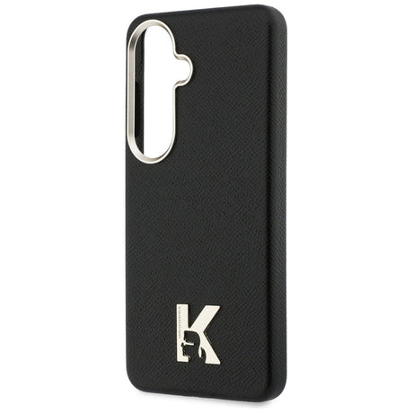 Husa de protectie Karl Lagerfeld Wrapped Grained Leather with K Head Logo MagSafe (KLHMS26S5PGFKHGK) compatibil cu Samsung Galaxy S26, Negru