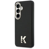 Husa de protectie Karl Lagerfeld Wrapped Grained Leather with K Head Logo MagSafe (KLHMS26S5PGFKHGK) compatibil cu Samsung Galaxy S26, Negru
