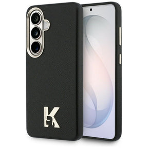 Husa de protectie Karl Lagerfeld Wrapped Grained Leather with K Head Logo MagSafe (KLHMS26S5PGFKHGK) compatibil cu Samsung Galaxy S26, Negru