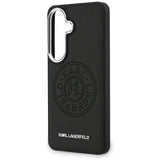 Husa de protectie Karl Lagerfeld Wrapped Leather with Karl Round Point Logo MagSafe (KLHMS26SPSKRPMK) compatibil cu Samsung Galaxy S26, Negru