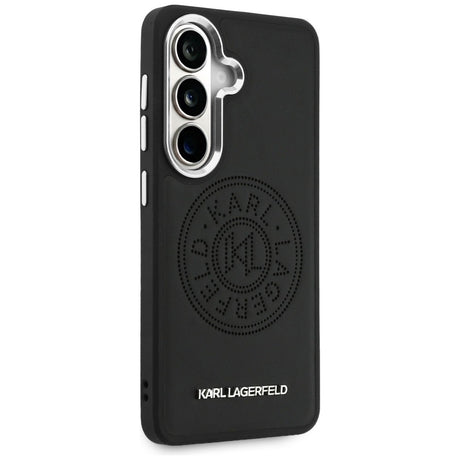 Husa de protectie Karl Lagerfeld Wrapped Leather with Karl Round Point Logo MagSafe (KLHMS26SPSKRPMK) compatibil cu Samsung Galaxy S26, Negru
