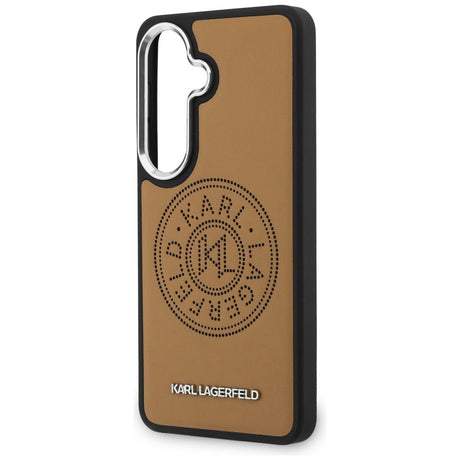 Husa de protectie Karl Lagerfeld Wrapped Leather with Karl Round Point Logo MagSafe (KLHMS26SPSKRPMW) compatibil cu Samsung Galaxy S26, Maro
