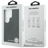 Husa de protectie Karl Lagerfeld Wrapped Leather with Karl Round Point Logo MagSafe (KLHMS26LPSKRPMK) compatibil cu Samsung Galaxy S26 Ultra, Negru