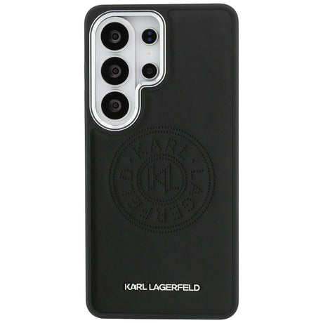 Husa de protectie Karl Lagerfeld Wrapped Leather with Karl Round Point Logo MagSafe (KLHMS26LPSKRPMK) compatibil cu Samsung Galaxy S26 Ultra, Negru