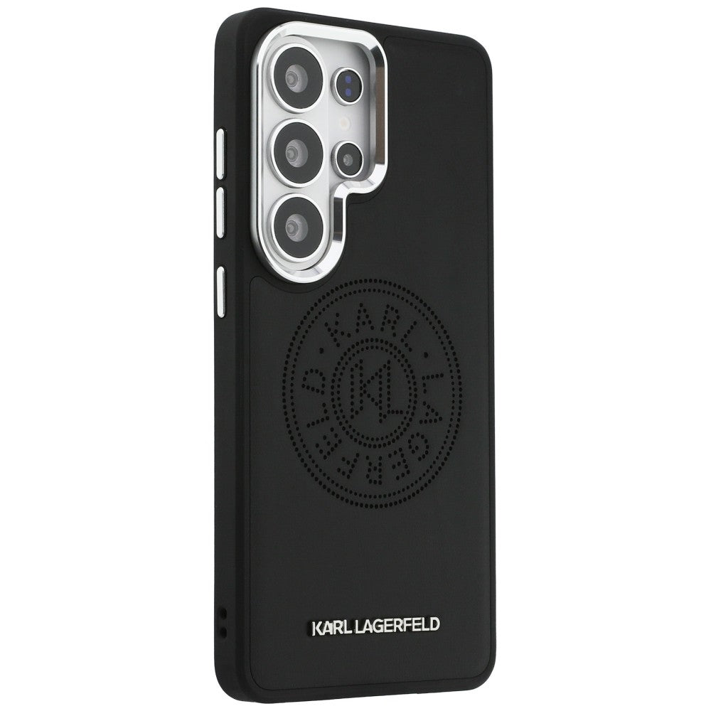 Husa de protectie Karl Lagerfeld Wrapped Leather with Karl Round Point Logo MagSafe (KLHMS26LPSKRPMK) compatibil cu Samsung Galaxy S26 Ultra, Negru