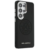 Husa de protectie Karl Lagerfeld Wrapped Leather with Karl Round Point Logo MagSafe (KLHMS26LPSKRPMK) compatibil cu Samsung Galaxy S26 Ultra, Negru