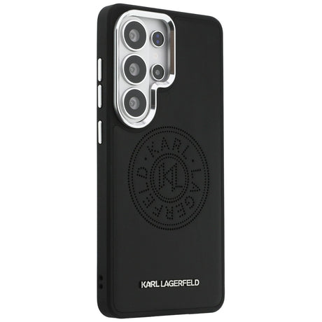 Husa de protectie Karl Lagerfeld Wrapped Leather with Karl Round Point Logo MagSafe (KLHMS26LPSKRPMK) compatibil cu Samsung Galaxy S26 Ultra, Negru