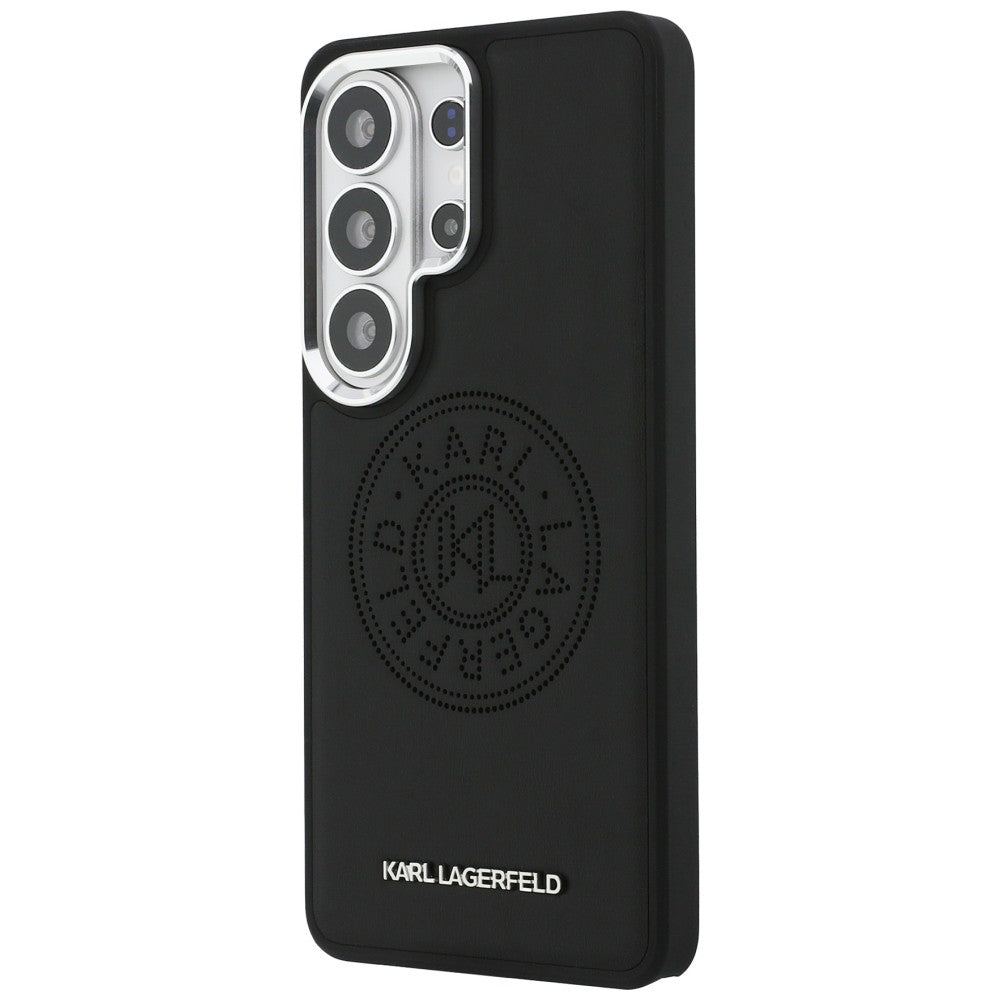 Husa de protectie Karl Lagerfeld Wrapped Leather with Karl Round Point Logo MagSafe (KLHMS26LPSKRPMK) compatibil cu Samsung Galaxy S26 Ultra, Negru