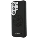 Husa de protectie Karl Lagerfeld Wrapped Leather with Karl Round Point Logo MagSafe (KLHMS26LPSKRPMK) compatibil cu Samsung Galaxy S26 Ultra, Negru