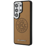 Husa de protectie Karl Lagerfeld Wrapped Leather with Karl Round Point Logo MagSafe (KLHMS26LPSKRPMW) compatibil cu Samsung Galaxy S26 Ultra, Maro