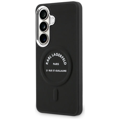Husa de protectie Karl Lagerfeld Wrapped Leather with Karl RSG Logo MagSafe (KLHMS26SPSKRSGEK) compatibil cu Samsung Galaxy S26, Negru