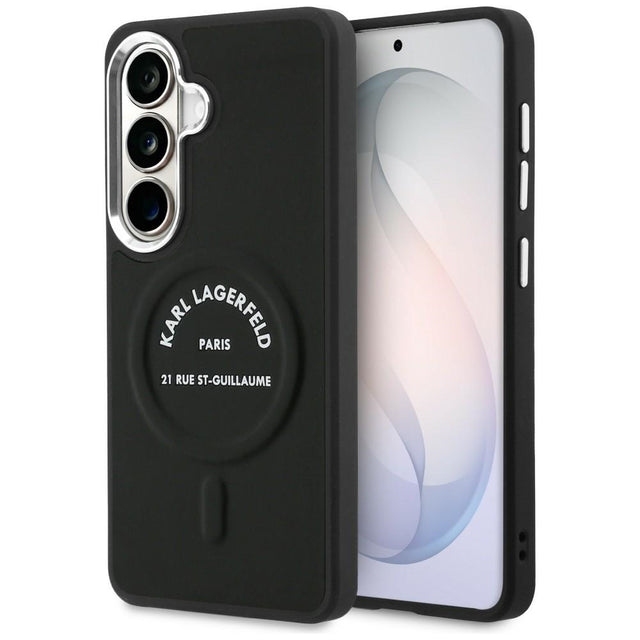 Husa de protectie Karl Lagerfeld Wrapped Leather with Karl RSG Logo MagSafe (KLHMS26SPSKRSGEK) compatibil cu Samsung Galaxy S26, Negru