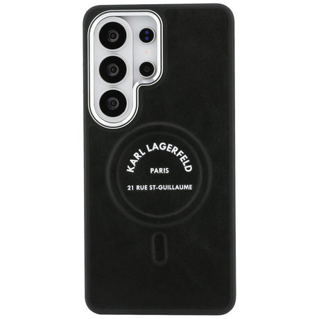 Husa de protectie Karl Lagerfeld Wrapped Leather with Karl RSG Logo MagSafe (KLHMS26LPSKRSGEK) compatibil cu Samsung Galaxy S26 Ultra, Negru
