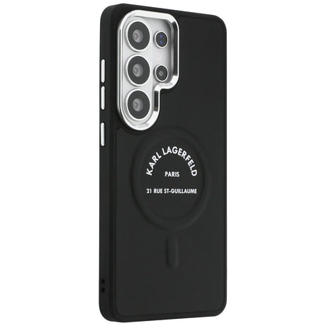 Husa de protectie Karl Lagerfeld Wrapped Leather with Karl RSG Logo MagSafe (KLHMS26LPSKRSGEK) compatibil cu Samsung Galaxy S26 Ultra, Negru