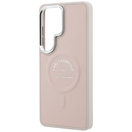 Husa de protectie Karl Lagerfeld Wrapped Leather with Karl RSG Logo MagSafe (KLHMS26LPSKRSGEP) compatibil cu Samsung Galaxy S26 Ultra, Roz