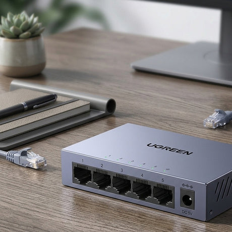 Adaptor Ugreen Ethernet CM933 (65956EU), DC la RJ45, 1000Mbps, Negru