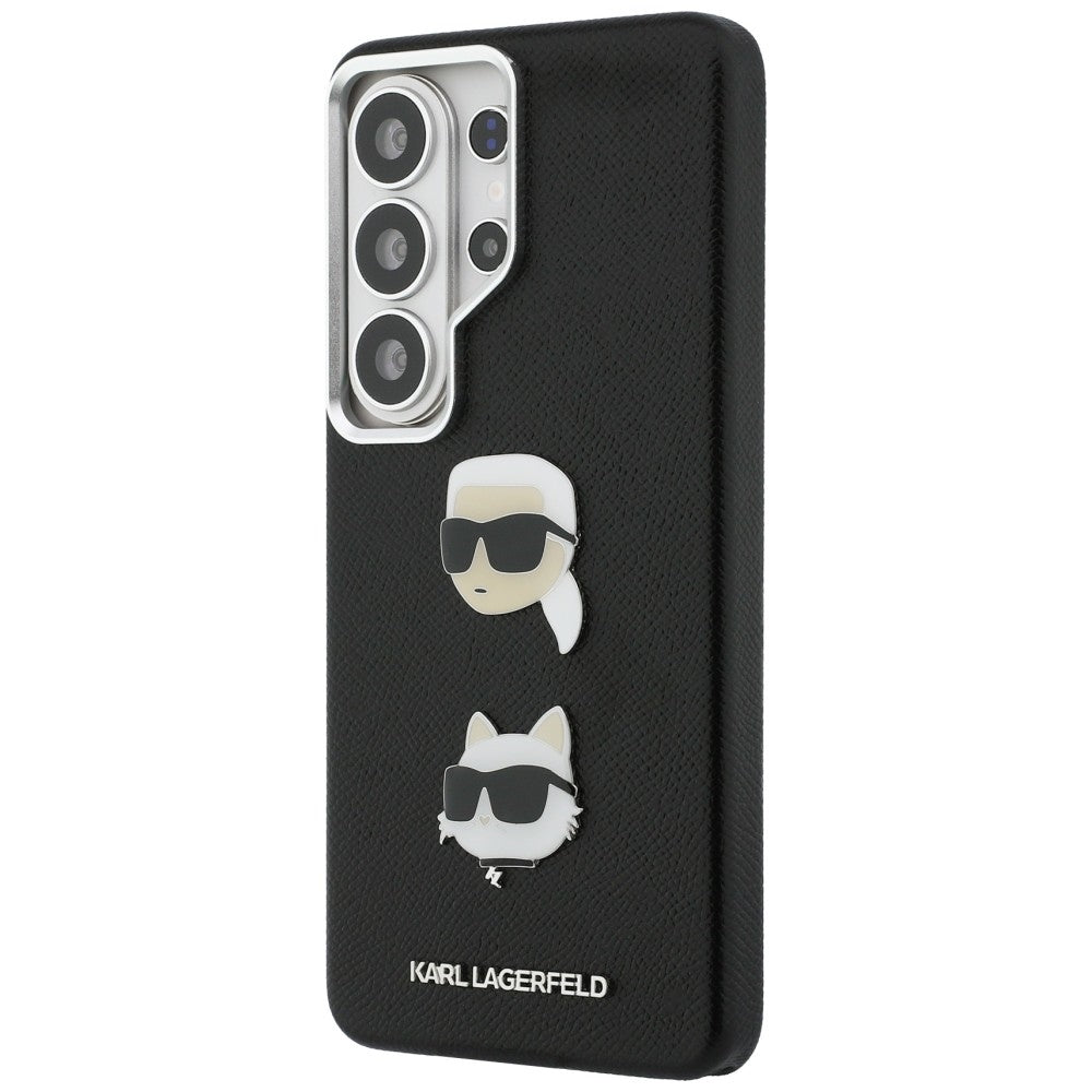 Husa de protectie Karl Lagerfeld Wrapped Leather Saffiano with with K&C Head Pin (KLHCS26LPSFDHPOK) compatibil cu Samsung Galaxy S26 Ultra, Negru