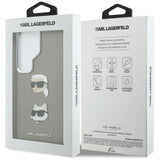 Husa de protectie Karl Lagerfeld Wrapped Leather Saffiano with with K&C Head Pin (KLHCS26LPSFDHPOG) compatibil cu Samsung Galaxy S26 Ultra, Gri