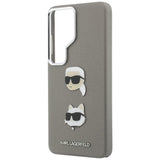 Husa de protectie Karl Lagerfeld Wrapped Leather Saffiano with with K&C Head Pin (KLHCS26LPSFDHPOG) compatibil cu Samsung Galaxy S26 Ultra, Gri