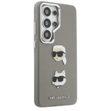 Husa de protectie Karl Lagerfeld Wrapped Leather Saffiano with with K&C Head Pin (KLHCS26LPSFDHPOG) compatibil cu Samsung Galaxy S26 Ultra, Gri