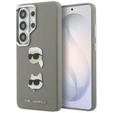 Husa de protectie Karl Lagerfeld Wrapped Leather Saffiano with with K&C Head Pin (KLHCS26LPSFDHPOG) compatibil cu Samsung Galaxy S26 Ultra, Gri