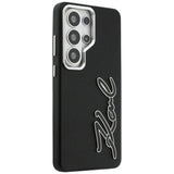 Husa de protectie Karl Lagerfeld Full Wrapped Grained Leather with Signature Resin Logo (KLHCS26LPGFKSRSK) compatibil cu Samsung Galaxy S26 Ultra, Negru