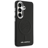 Husa de protectie Karl Lagerfeld Leather with Initial Logo Debossed MagSafe (KLHMS26SPGFKLRDK) compatibil cu Samsung Galaxy S26, Negru