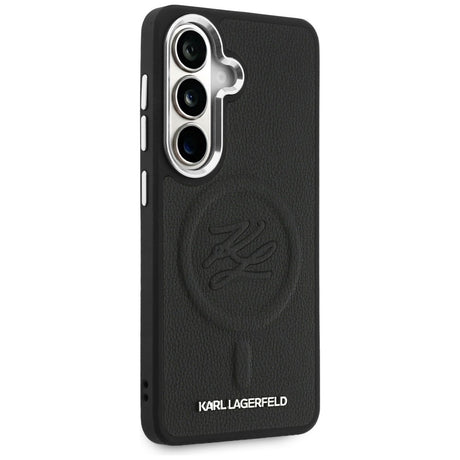 Husa de protectie Karl Lagerfeld Leather with Initial Logo Debossed MagSafe (KLHMS26SPGFKLRDK) compatibil cu Samsung Galaxy S26, Negru